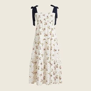 J. Crew Tie-shoulder smocked dress in strawberry floral